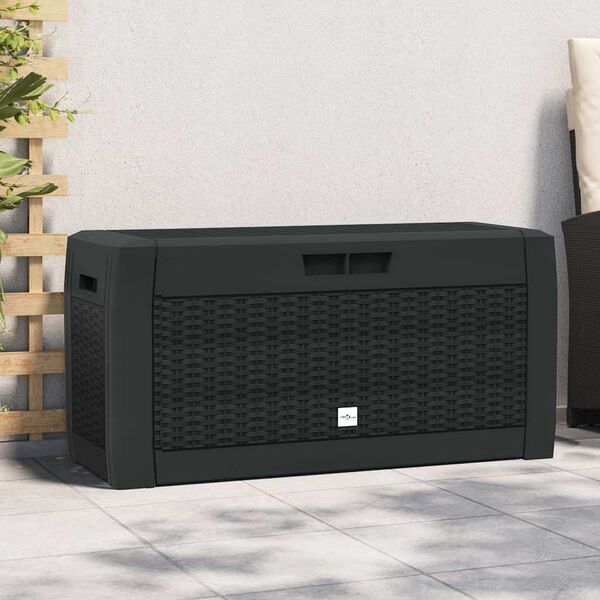 vidaXL Baule da Giardino Antracite 119x48x60 cm in Polipropilene