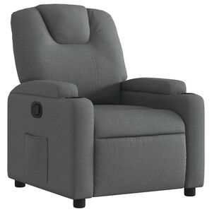 vidaXL Poltrona reclinabile in tessuto grigio scuro
