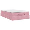 vidaXL Struttura Letto Pouf con Materasso Rosa 120x200 cm Velluto