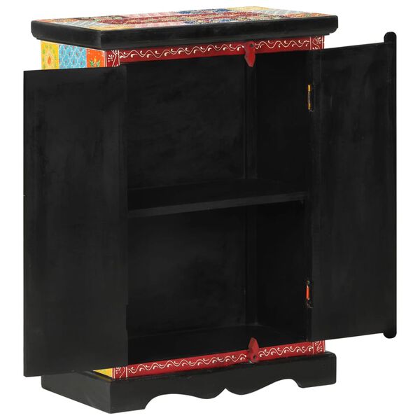 vidaXL Credenza Dipinta Mano con Ante 53x30x75 cm Legno Massello Mango