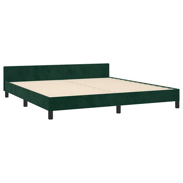 vidaXL Giroletto senza Materasso Verde Scuro 160x200 cm in Velluto