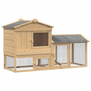 vidaXL Pollaio 2 pz Marrone 150 x 60 x 89 cm Legno Massello di Pino