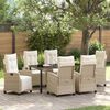 vidaXL Set da Pranzo per Giardino 7 pcs Beige polyrattan