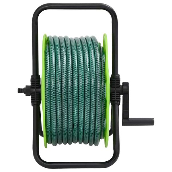 vidaXL Avvolgitubo Autonomo Verde con Set Raccordi Tubo 0,5" 50 m PVC