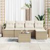 vidaXL Set di divani con cuscino 6 pcs Beige e Crema polyrattan