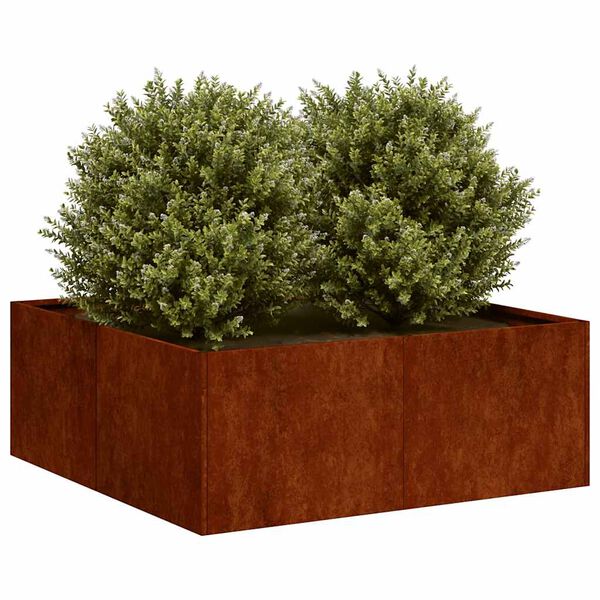 vidaXL Fioriera Arrugginita 80x80x30 cm in Acciaio Corten