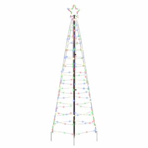 vidaXL Albero di Natale LED con picchetti per il terreno Multicolore