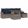 vidaXL Set Divano da Giardino 6 pz Grigio polyrattan