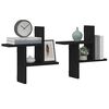 vidaXL Mensole da Parete 2pz Rovere Nero 38x12x38 cm in Truciolato