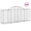 vidaXL Cesti Gabbioni ad Arco 20 pz 200x50x80/100 cm Ferro Zincato