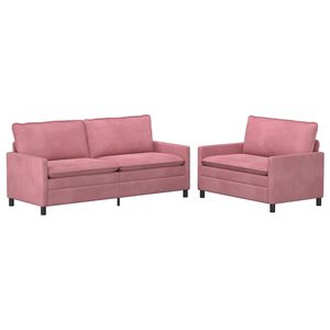 vidaXL Set di divani 2 pcs Rosa Velluto