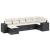 vidaXL Set Divani da Giardino con Cuscini 7pz Nero Polyrattan