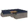 vidaXL Set Divani da Giardino 11 pz con Cuscini in Polyrattan Grigio