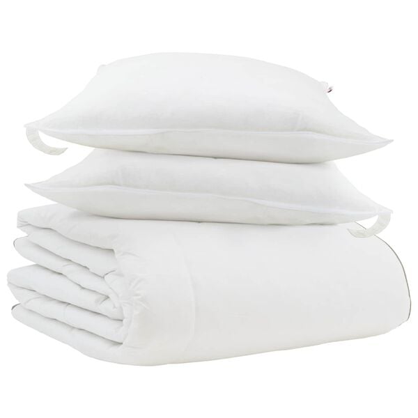 vidaXL Duvet Invernale con cuscino 3 pcs Bianco Piuma d'anatra