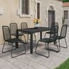 vidaXL Set da Pranzo da Giardino 7 pz in Rattan PVC Nero