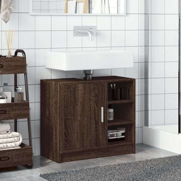 vidaXL Mobile Lavabo Rovere Fumo 63x29x55 cm in Truciolare