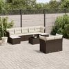 vidaXL Set Divani da Giardino 10pz con Cuscini in Polyrattan Marrone