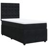 vidaXL Giroletto a Molle con Materasso Nero 80x200 cm in Velluto