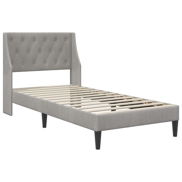 vidaXL Struttura letto con materasso Grigio chiaro 80 x 200 cm Velluto