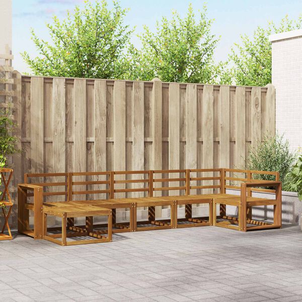 vidaXL Set di divani da esterno 7 pcs Naturale