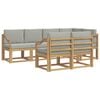 vidaXL Set di divani da esterno 7 pz Bianco e Grigio Chiaro