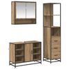 vidaXL Set di mobili per il bagno 3 pz Rovere artigianale