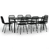 vidaXL Set da Pranzo da Giardino 9 pz Nero in Polyrattan