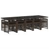 vidaXL Set da Pranzo da Giardino 11 pz con Cuscini Polyrattan Marrone