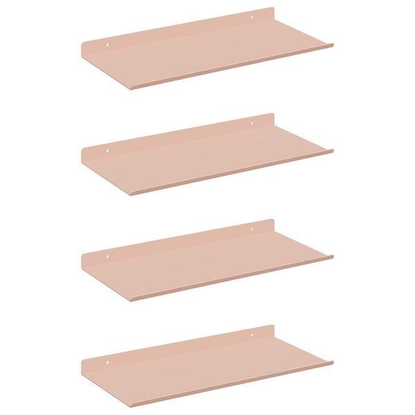 vidaXL Mensola sospesa 4 pcs Rosa 40 x 18 x 2,5 cm Acciaio
