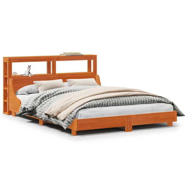 vidaXL Letto senza Materasso Marrone Cera 140x190 cm in Legno di Pino