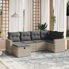 vidaXL Set Divano da Giardino 6pz con Cuscini Grigio Chiaro Polyrattan