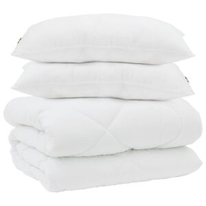 vidaXL Duvet Invernale con cuscino 3 pcs Bianco Microfibra