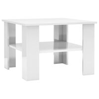 vidaXL Tavolino da Salotto Bianco Lucido 60x60x42 cm Legno Multistrato