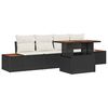 vidaXL Set Divano da Giardino 5 pz Nero Poly Rattan