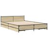 vidaXL Giroletto Cassetti Rovere Sonoma 120x200 cm Legno Multistrato