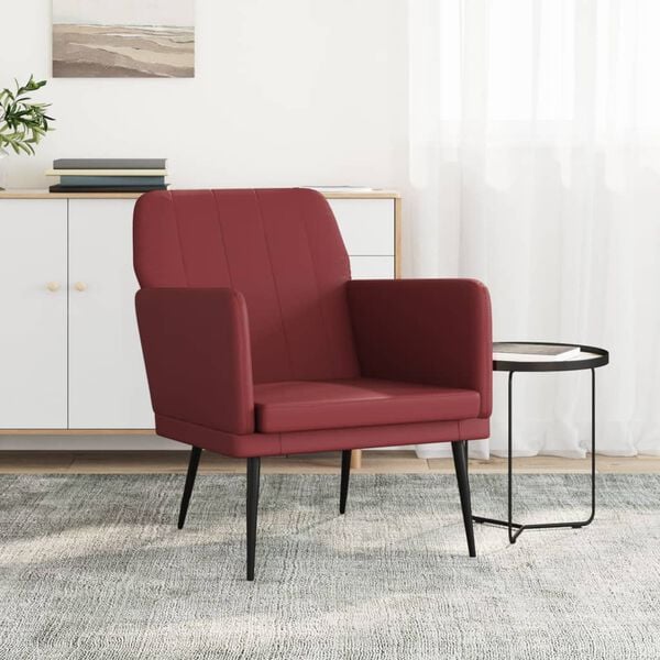 vidaXL Poltrona Rosso Vino 61x78x80 cm Similpelle