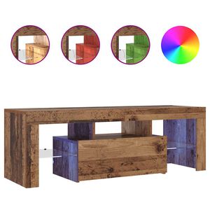 vidaXL Mobile Porta TV con LED Legno Antico 120x36,5x40 cm Multistrato