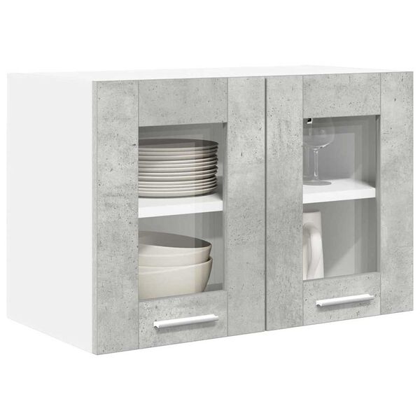 vidaXL Armadio pensile con porta 2 pcs Grigio cemento 60 x 31 x 40 cm