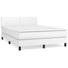 vidaXL Giroletto a Molle con Materasso Bianco 140x200 cm in Similpelle