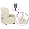 vidaXL Poltrona Alzapersona Massaggiante Bianco Crema in Similpelle