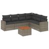 vidaXL Set Divani da Giardino 7 pz con Cuscini Grigio in Polyrattan