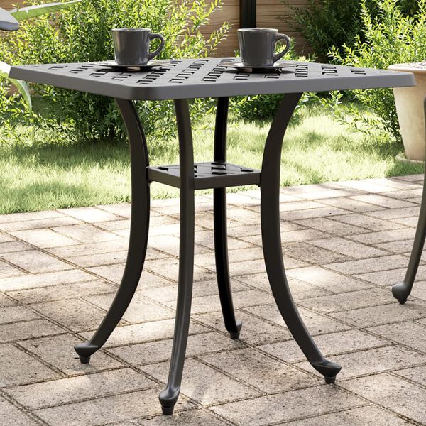 vidaXL Tavolo da Giardino Nero 53x53x53 cm in Alluminio Pressofuso