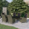 vidaXL Set da Pranzo da Giardino 7 pz Marrone