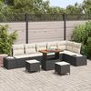 vidaXL Set Divano da Giardino con cuscino 9 pcs Nero Poly Rattan
