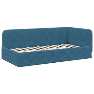 vidaXL Cornice del letto ad angolo Blu 90 x 200 cm Velluto