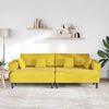 vidaXL Divano con cuscino 3 pcs Giallo Velluto