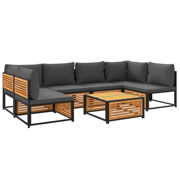 vidaXL Set Divano da Giardino 7 pz con Cuscini Legno Massello Acacia