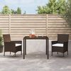 vidaXL Set da Pranzo da Giardino 3pz con Cuscini in Polyrattan Marrone