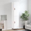 vidaXL Credenza 34,5x34x180 cm in Legno Multistrato Bianco Lucido