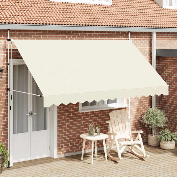 vidaXL Tenda da Sole Retrattile Manuale 350 cm Crema